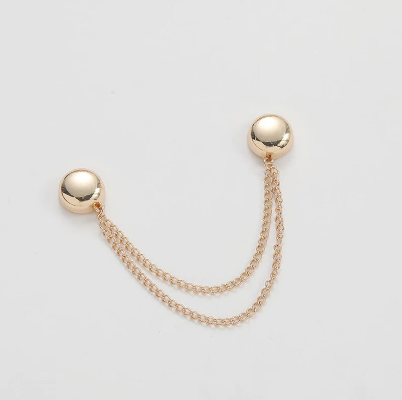 1pc Magnetic Chain Brooch Buckle Alloy Clothing Clip Button Accessory – NEW
