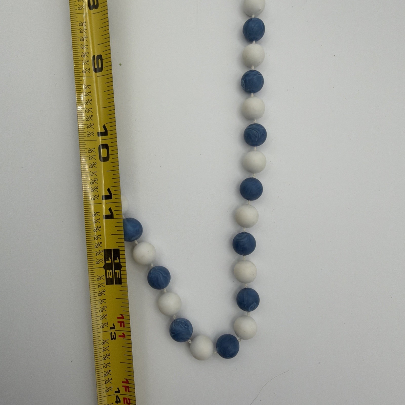4 Pc Beaded Necklace Lot Blue White Green Black Glass Acrylic Mixed Styles