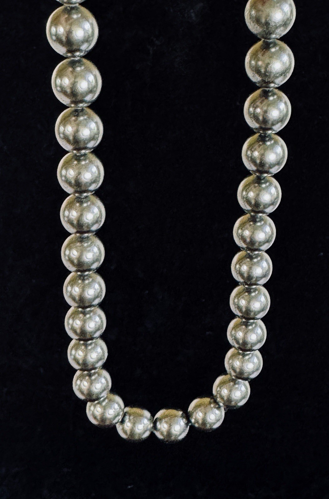 Vintage Faux Dark Gray Pearl Necklace and Matching Bracelet Glass Both EUC