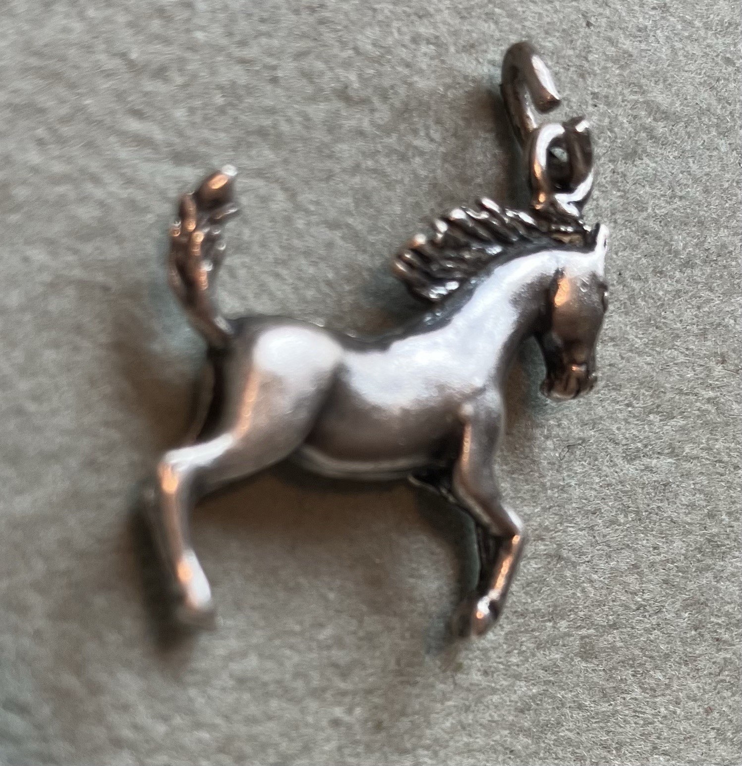 Vintage Sterling Silver Charm Of Horse Prancing Running For The Equestrian