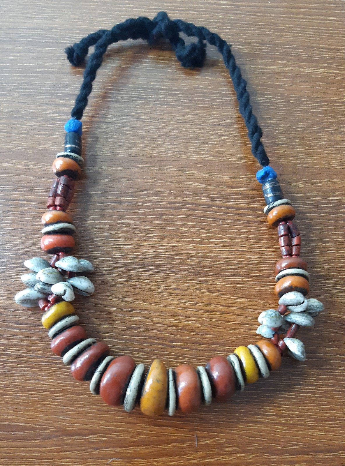 3 old Handcrafted Berber Necklace resin Bead Amber Color Artisan Jewelry Morocco