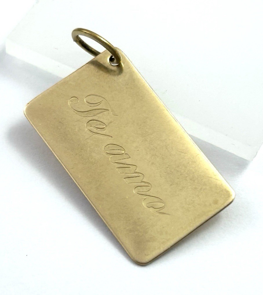 Vintage Charm I Love You Te Amo Necklace Pendant Brass Jewelry Gift For Women