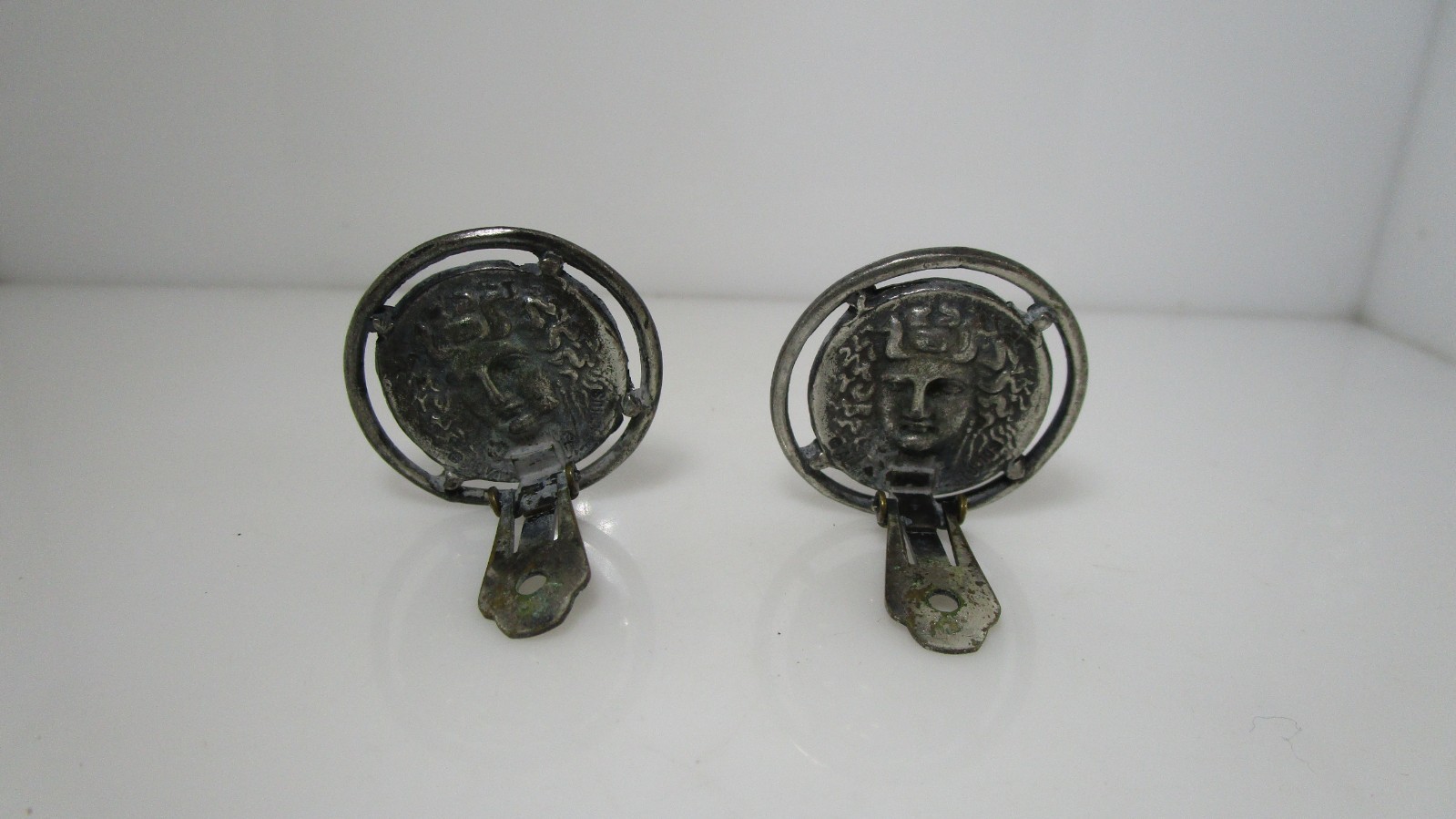 Vintage Alva Studio Horse Museum Replica Silver Tone Clip Earring