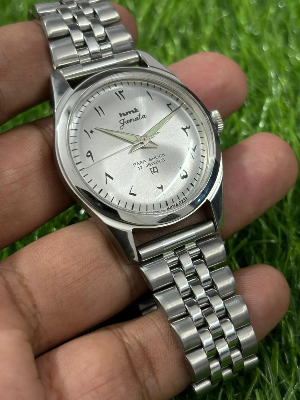 Vintage HMT Janata Mechanical Wristwatch Classic Hand Winding Watch Arabic