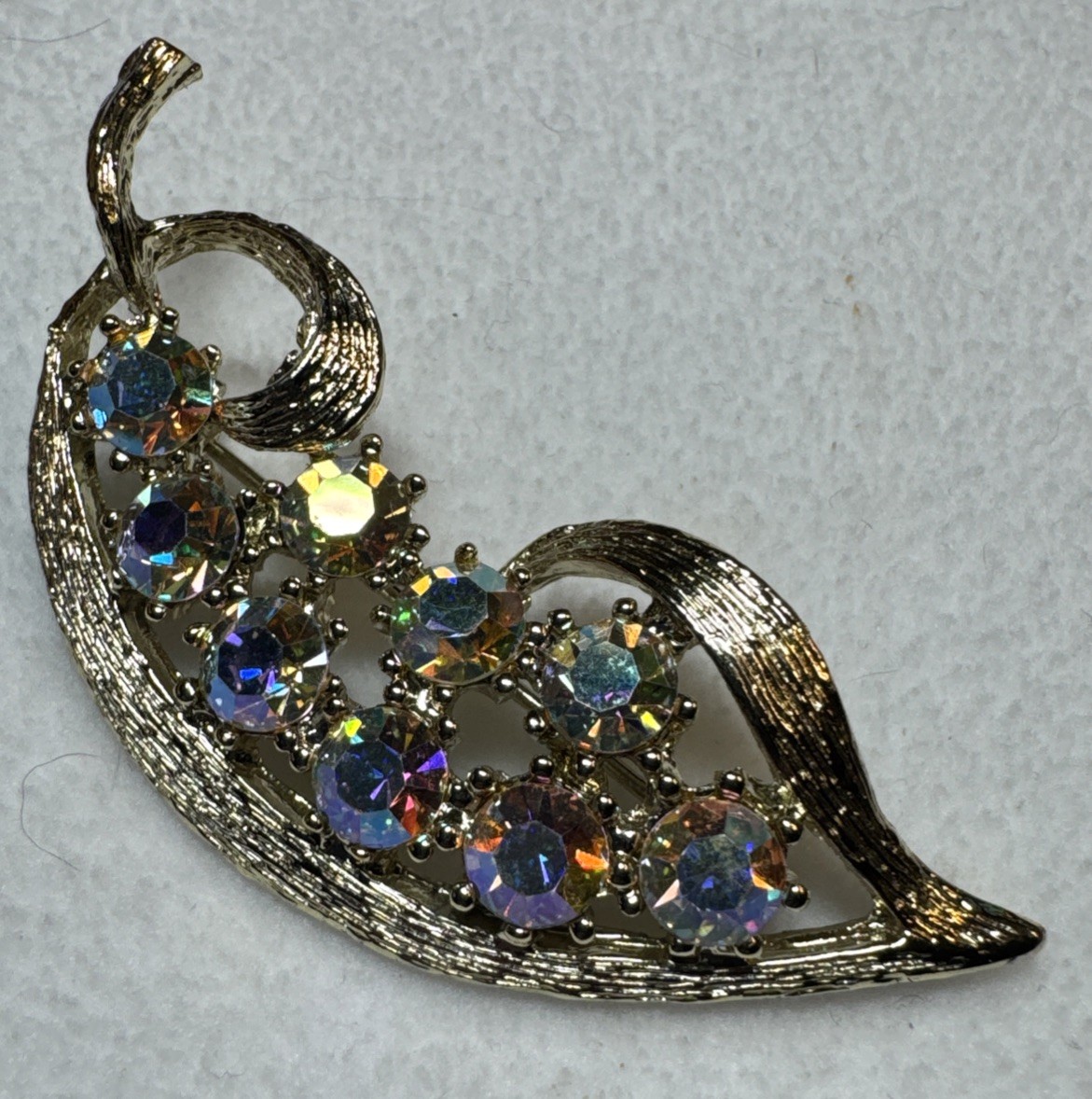 Vintage Coro, Brooks & Unbranded Brooch Lot of 6 Gold Tone Crystals Rhinestones