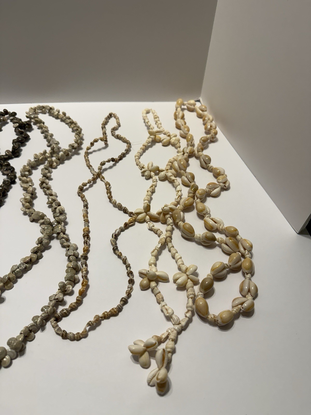 Shell Necklaces Vintage Style Shell Lei Tiny Natural Sea Shells Lot Of 8