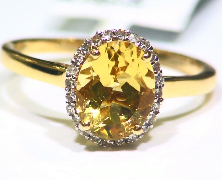 1.82CT 14K Gold Natural Beryl Halo Cut White Diamond Vintage Engagement Ring