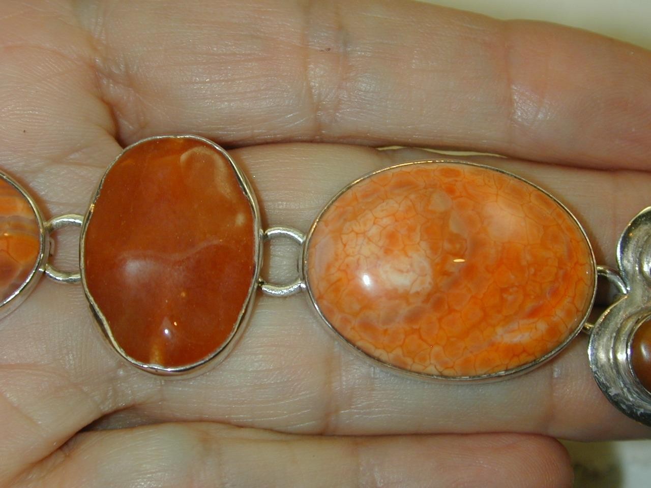 Amy Kahn Russell AKR Bracelet Agate Jade Shades Of Peach Rust