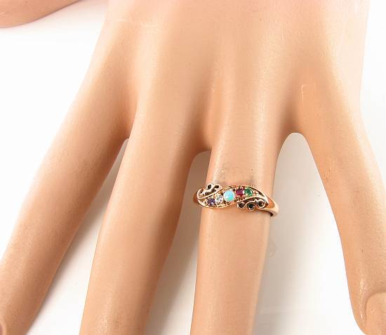 9K 9CT ROSE GOLD AMETHYST DIAMOND OPAL RUBY EMERALD ADORE GYPSY BAND RING