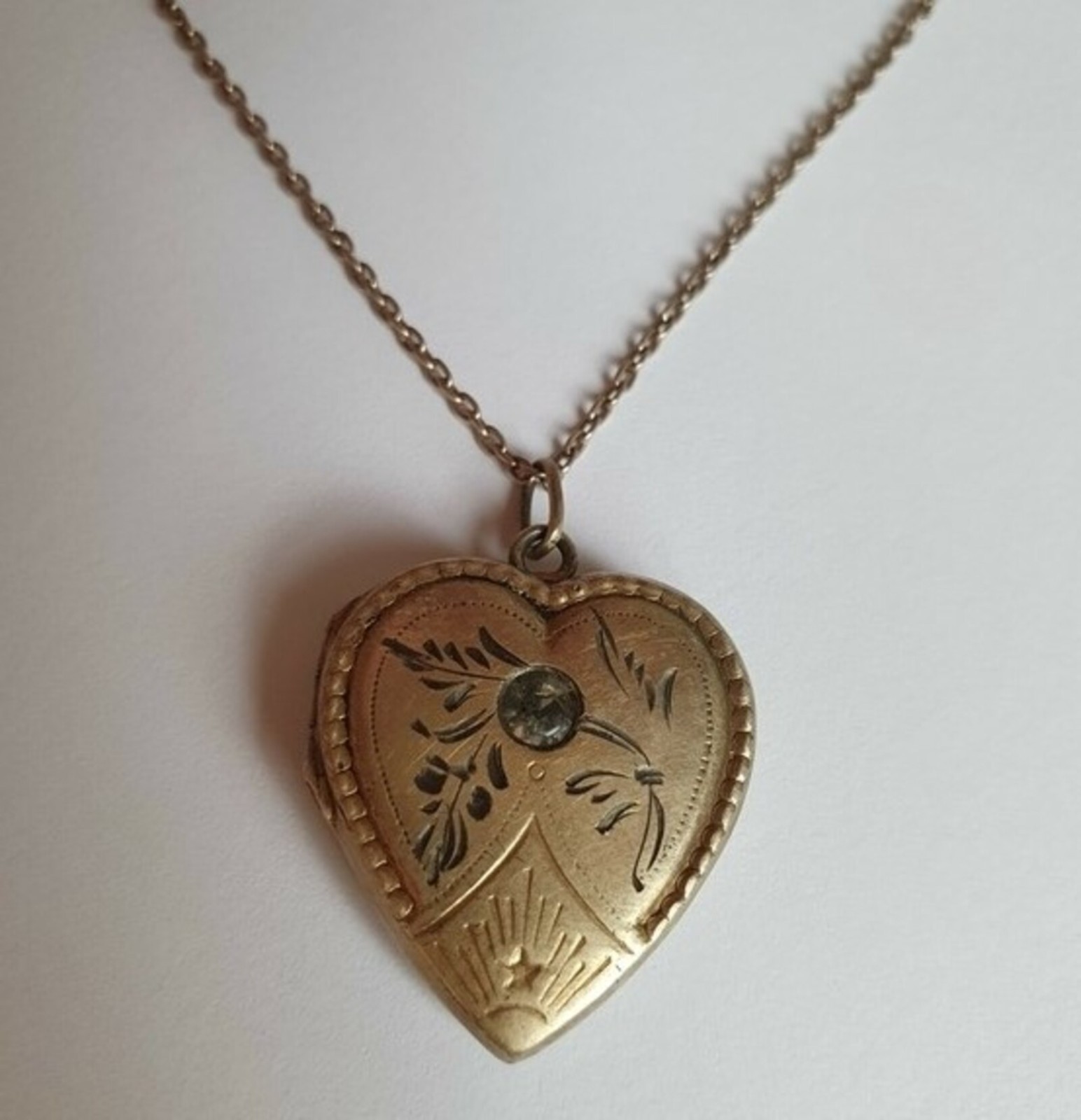 Vintage Soviet USSR pendant for photo on a chain ~45 cm silver 875 ⭐ Wt 8.5 g
