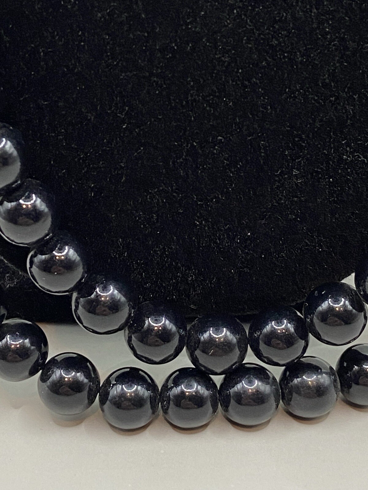 Vintage Classic Crystal Glass Faceted Bead 50/60s Necklace Black Japan