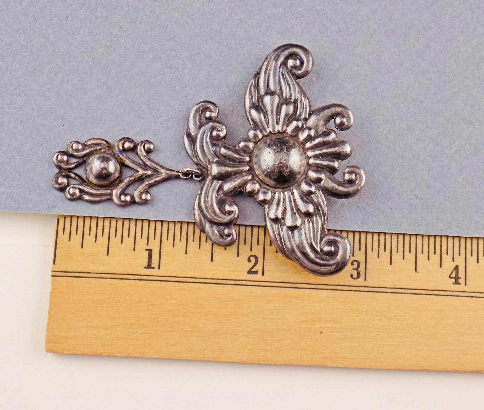 Los Castillo Classic 1940s Sterling Silver Brooch 548 925 Pin Taxco Mexico 23.1g