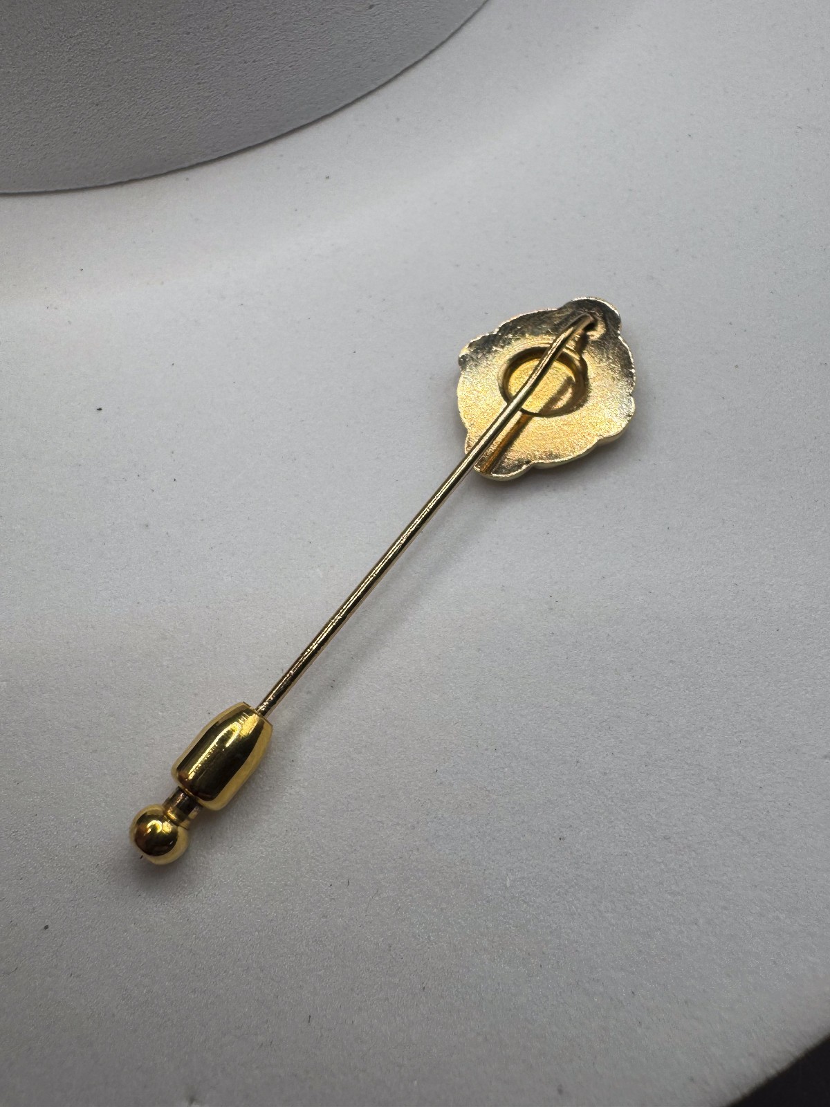 Vintage Gold Tone Ornate Monogram Letter P L Stick Pin Tie Lapel Victorian Style