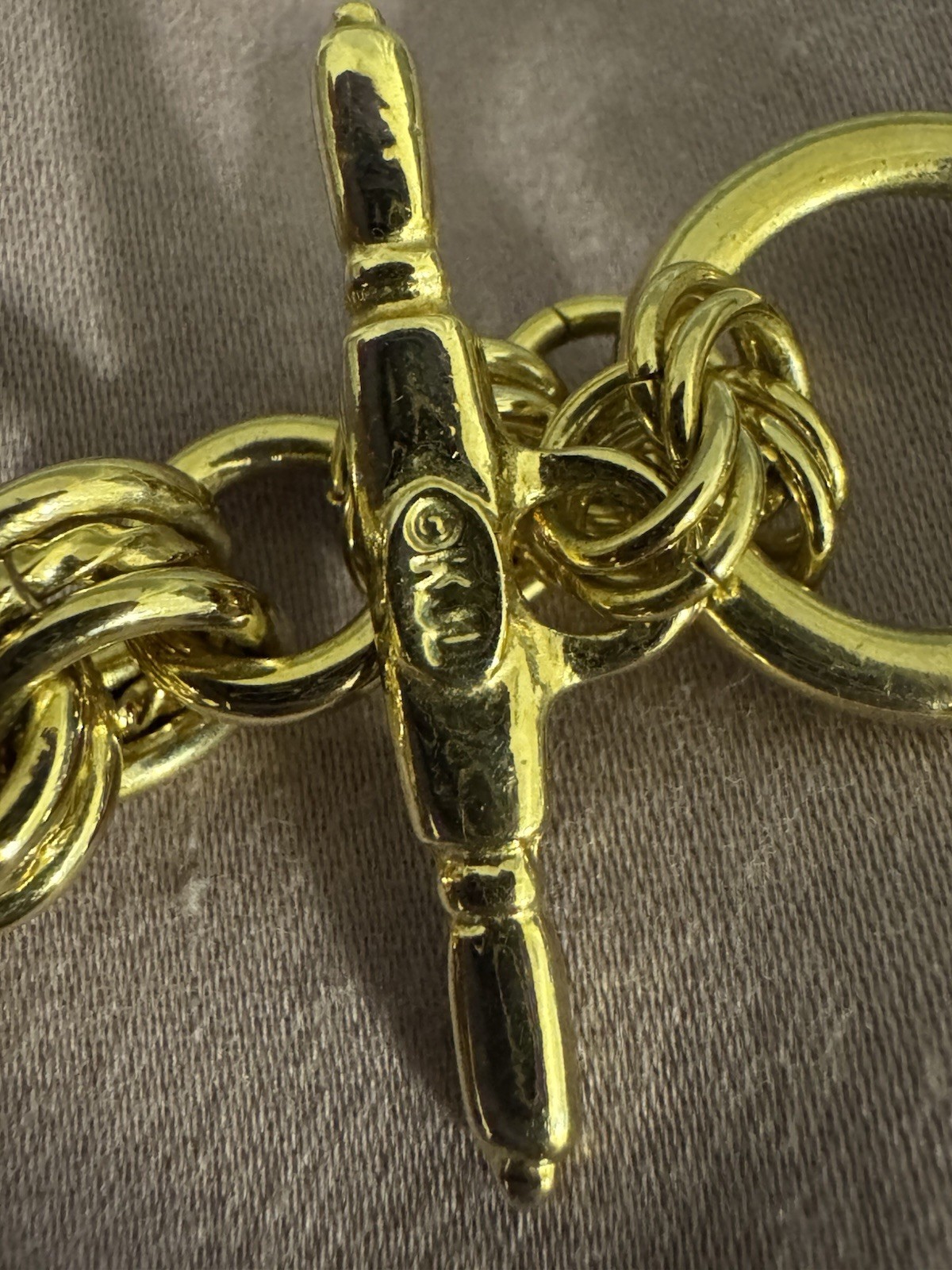 Kenneth Jay Lane KJL Signed 20” Knot Necklace with Crystal Ball Slider