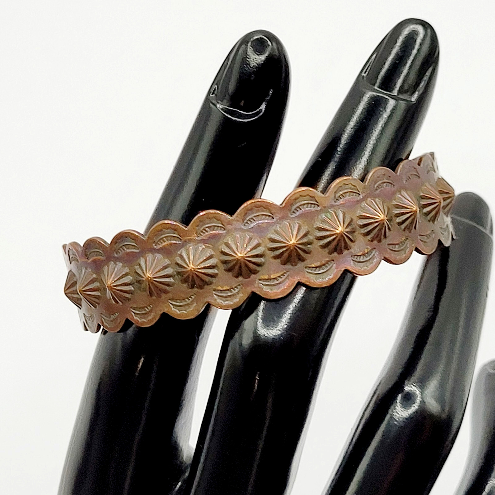 Copper Southwestern Concho Repousse Arrow Engraved Design SMALL Cuff Bracelet
