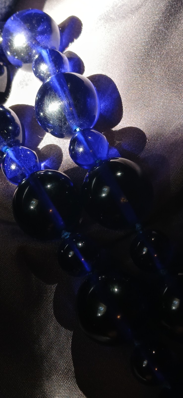 1920s 🖤 Czech COBALT Blue Art Deco Glass 🖤 STATEMENT NECKLACE Stunning