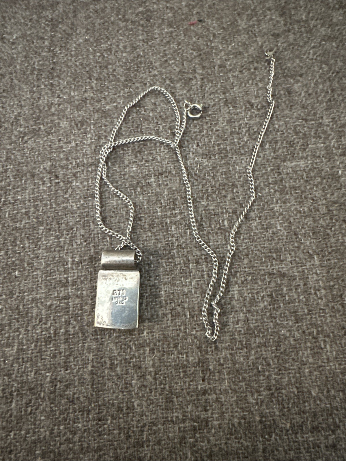 Vintage ATI 925 Sterling Silver Onyx Pendant Mexico 5g