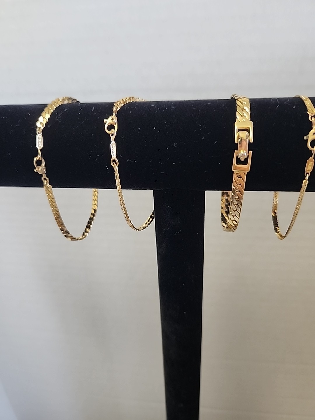 Vintage 1937s 1950s Four Monet Bracelets all 7″ Curb Chain