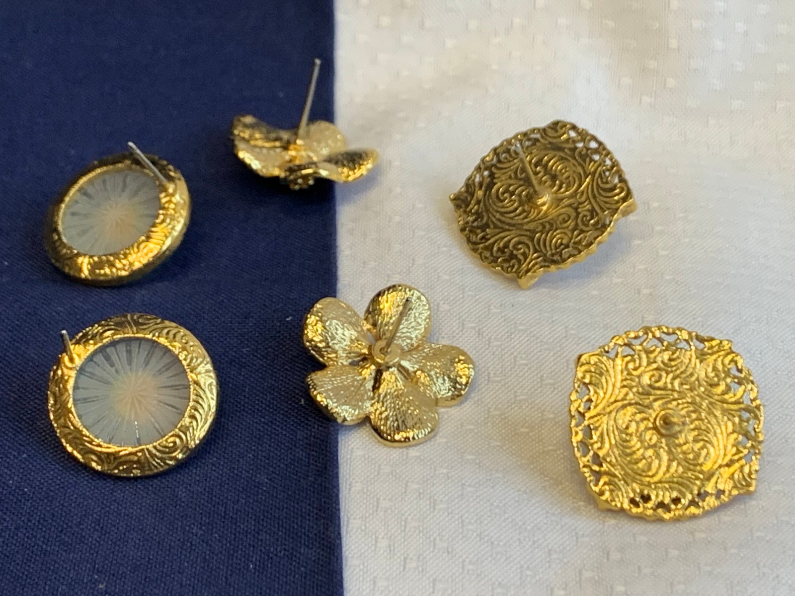 Vtg Earring Lot Costume Jewelry Monet LTR Avon Camphor Glass Enamel Faux Gems