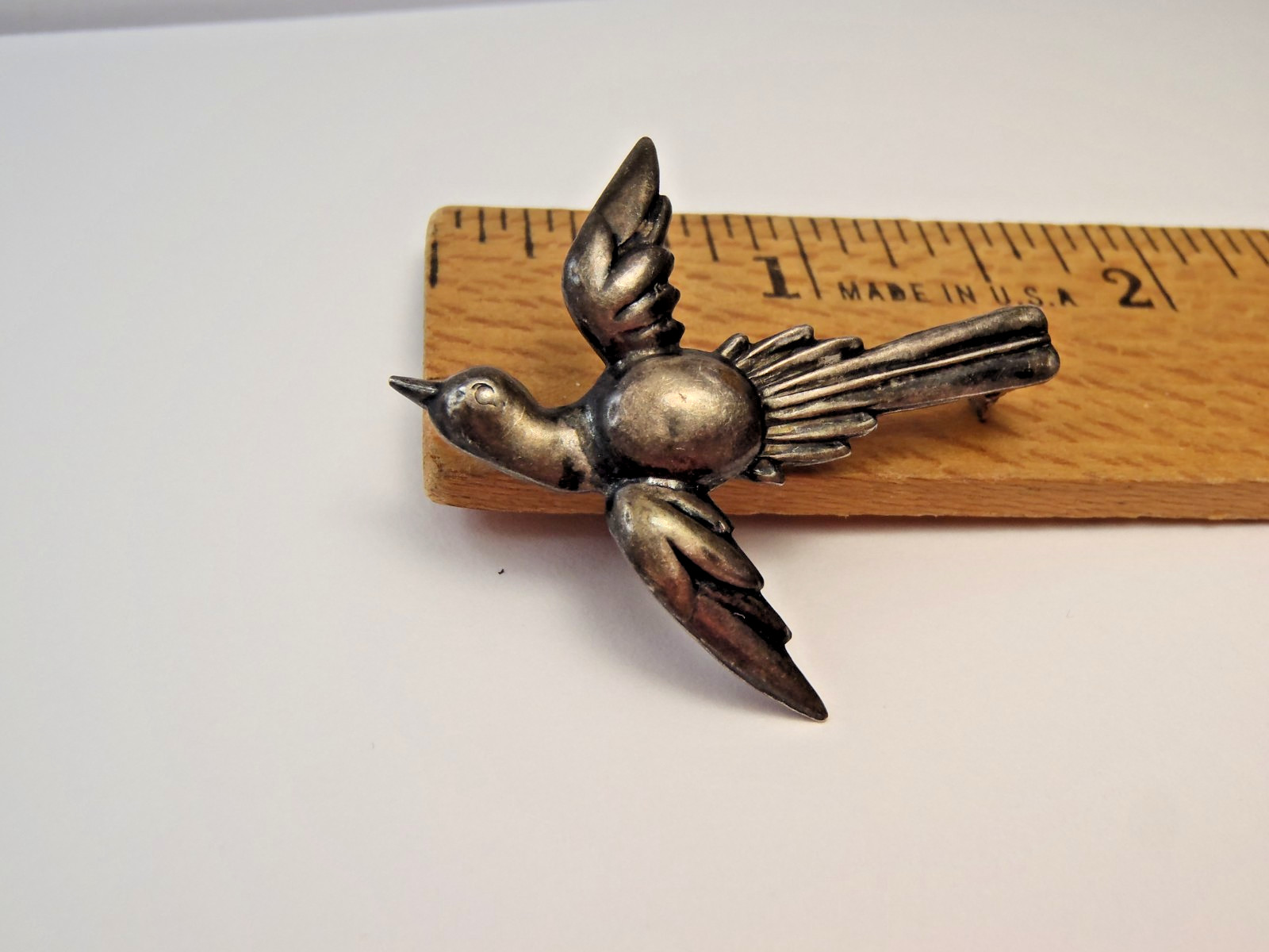 925 Sterling Silver Antique Art Deco Holy Spirit Pin Brooch