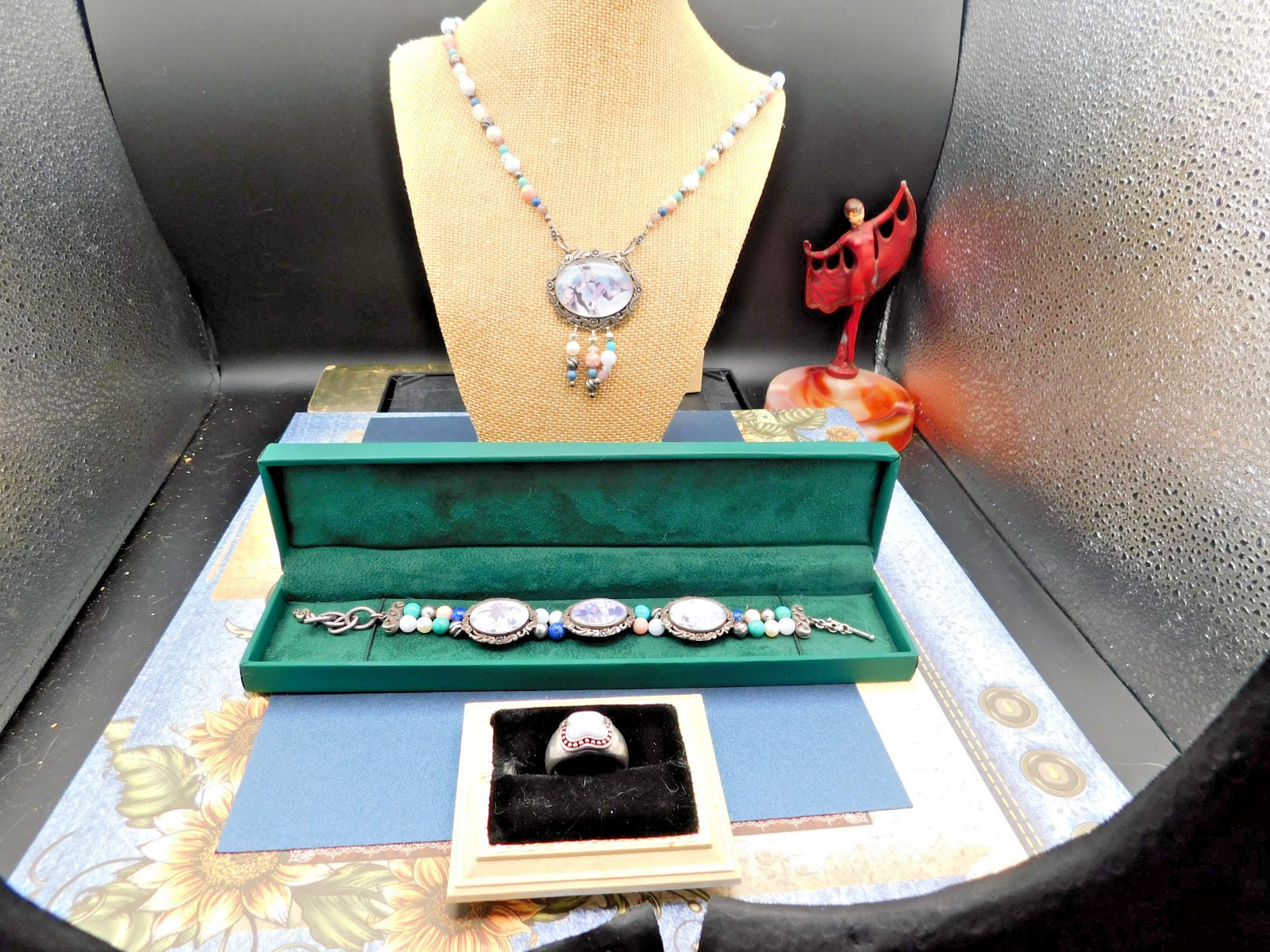 sterling jewelry lot Rare Carolyn pollack horses pictures set neck bracelet