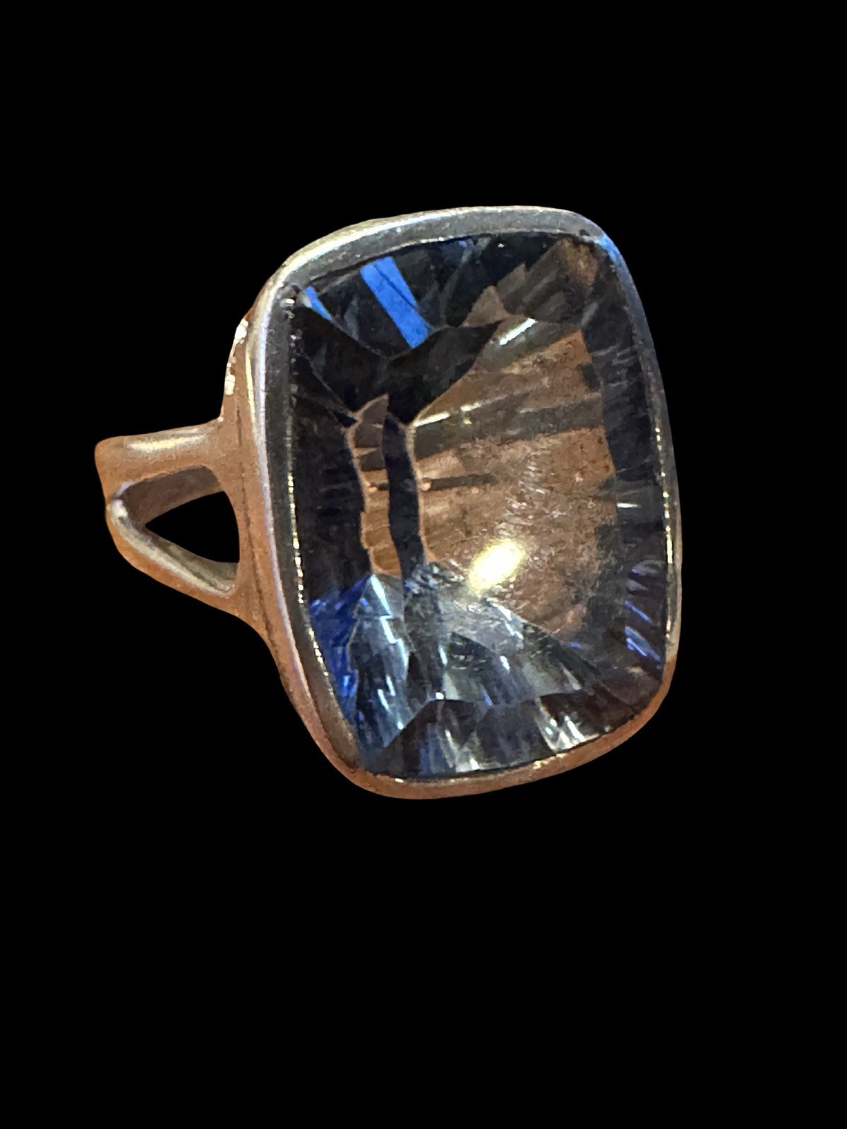 Outrageous Elongated Signature Cushion Cut Sterling Silver 925 Ring