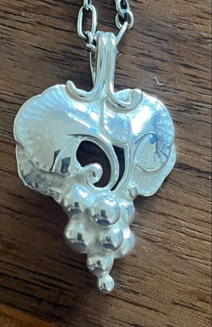 Georg Jensen Necklace 1996 Sterling Silver Grape Design 45cm Chain