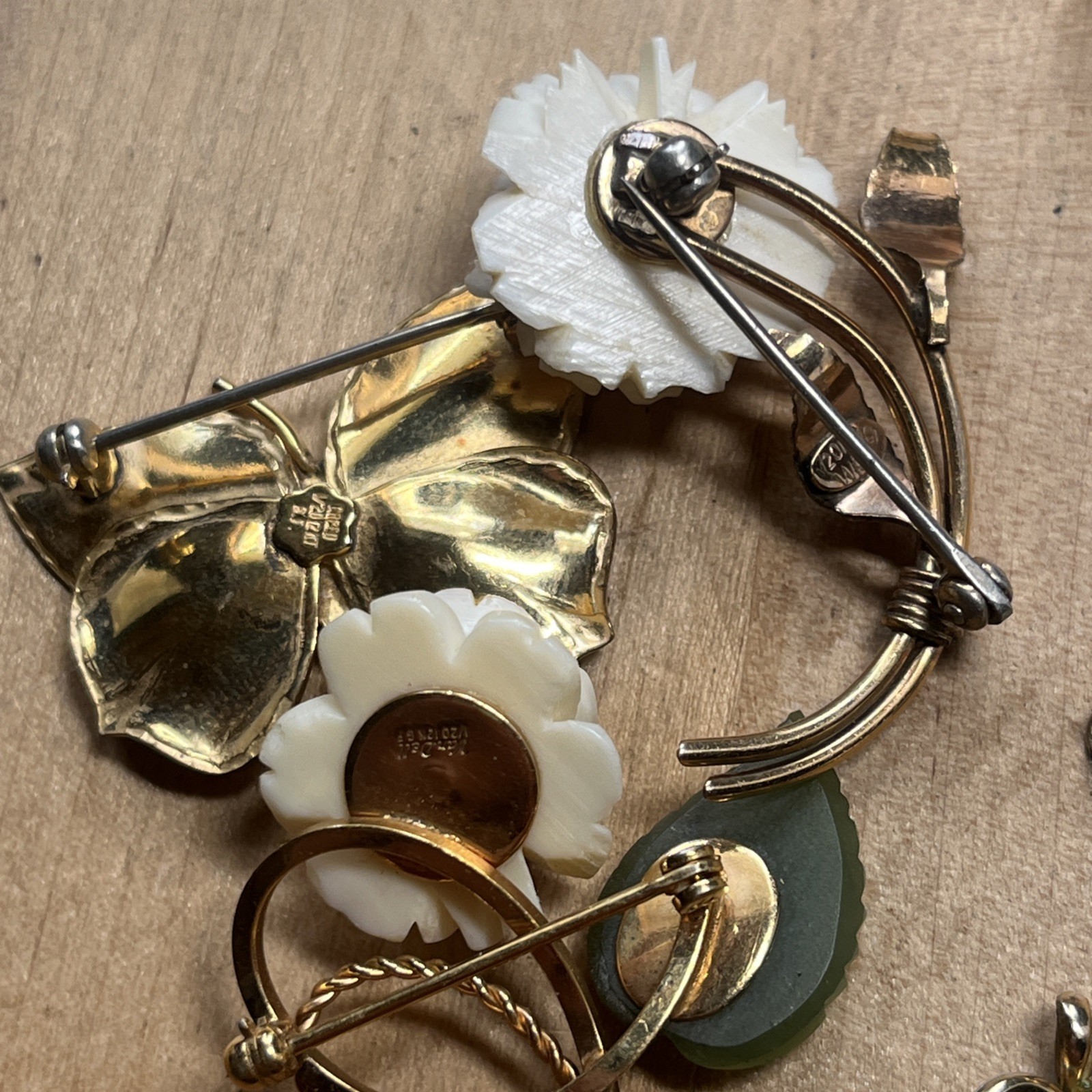 Mixed Lot of 1/20 12K Gold Filled & Other Gold GF — Pins, Bracelets Lot – J1
