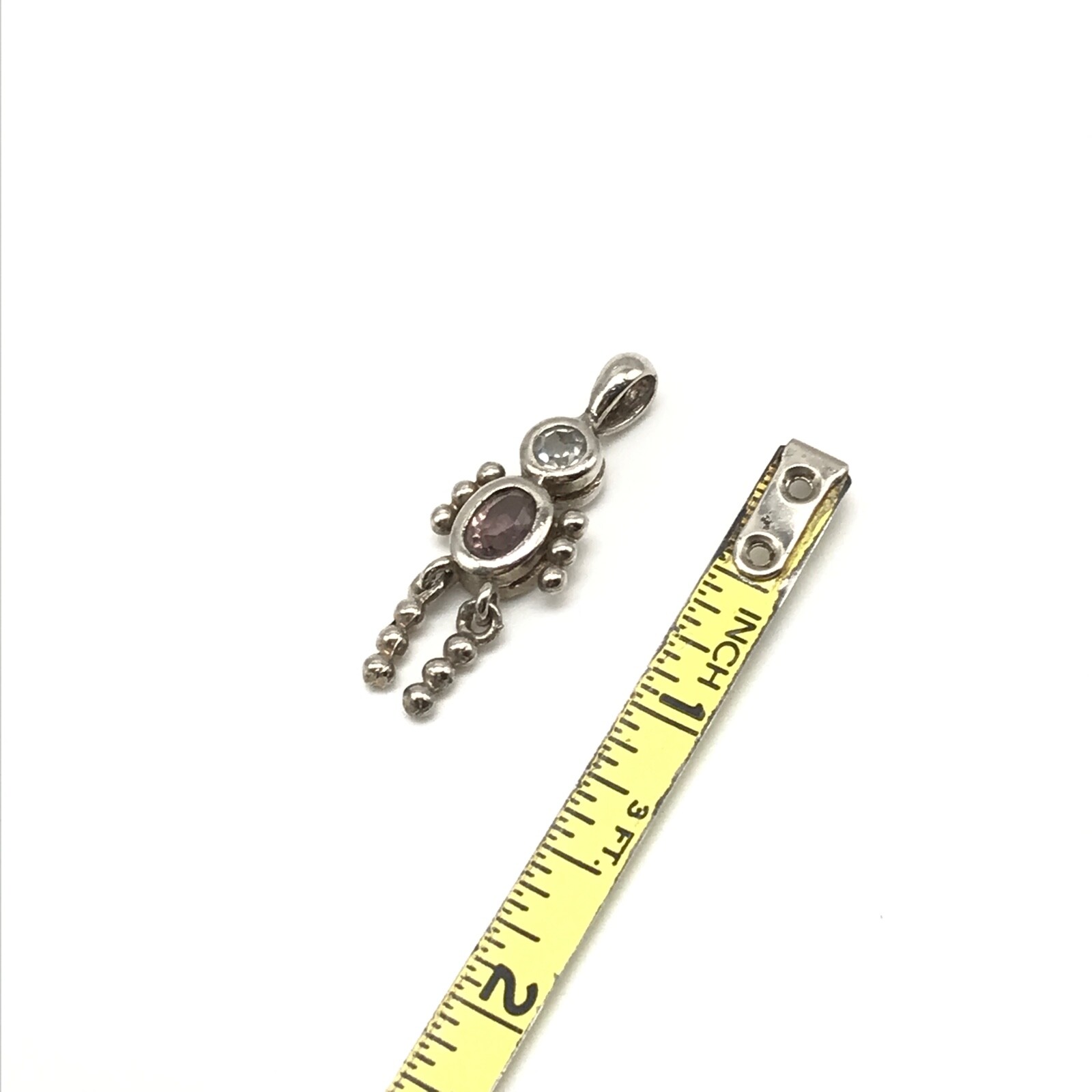 925 Sterling Silver CZ Stick Figure Person Pendant