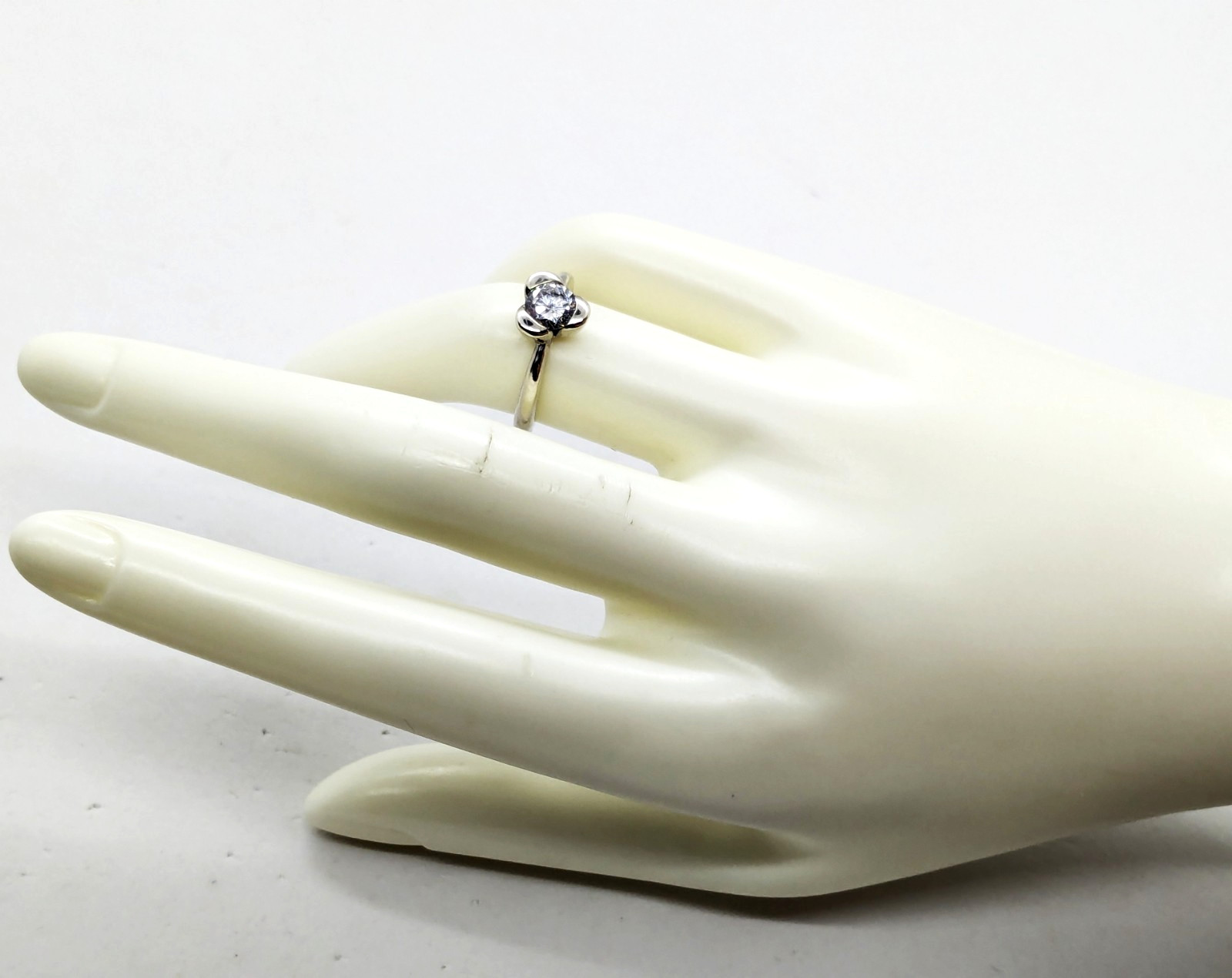Vintage Elegant RING Silver 925 with Bright Stone -size: 6.5US (16.7mm)| UA #126
