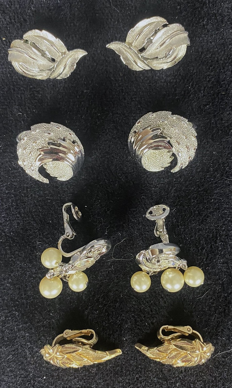 Vintage Signed Crown Trifari Jewelry, Bracelet, 3 Broochs, 4 Pair Clip Earrings