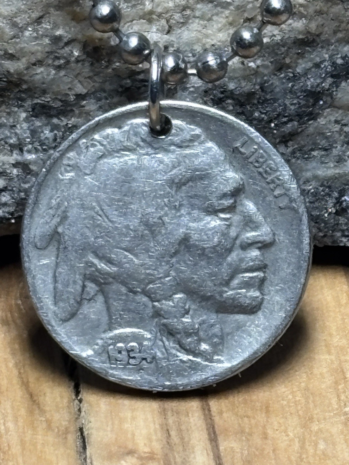 1934 Buffalo Nickel Necklace Chief Coin Pendant Great Gift 🎁 Wear History!