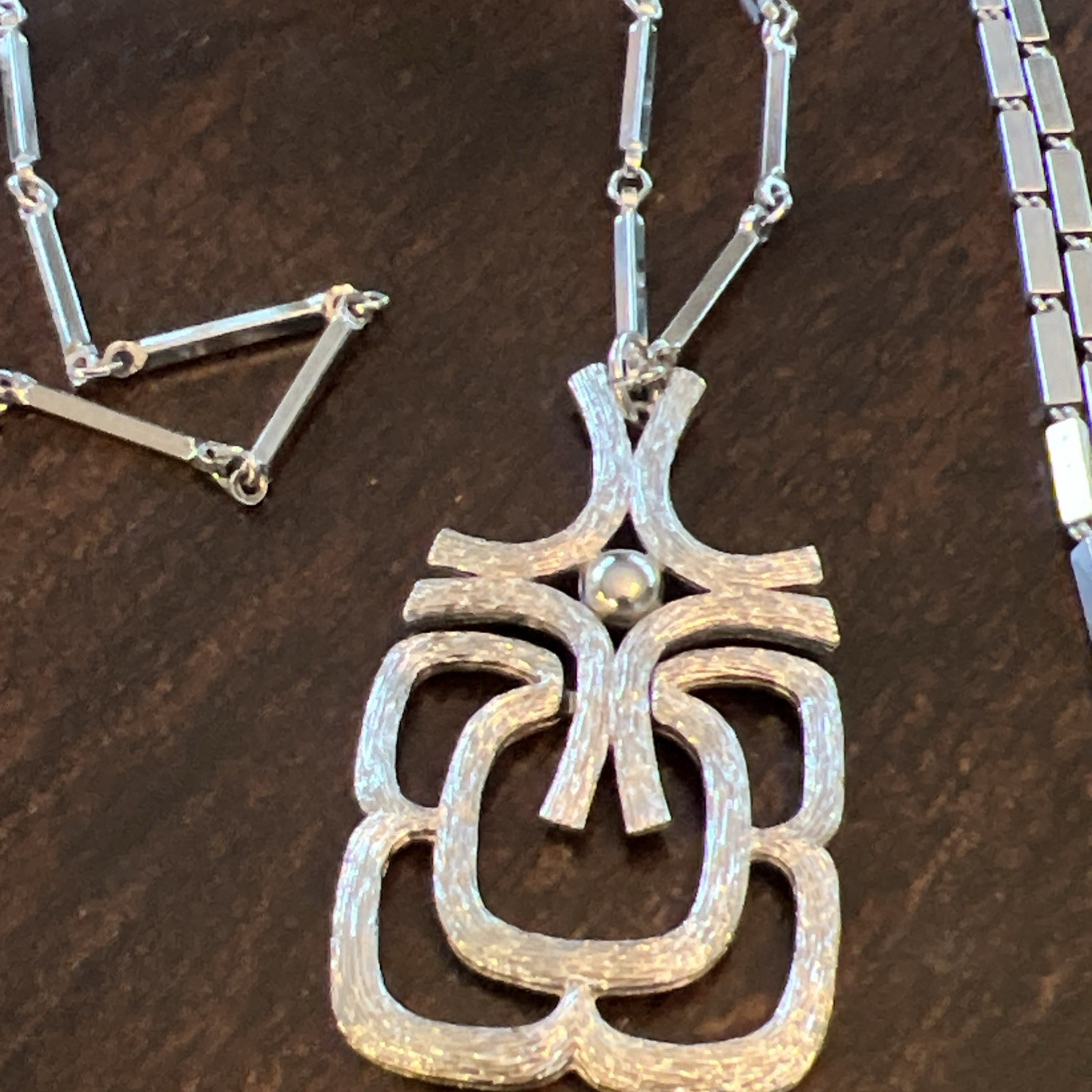 5 DIFFERENT VINTAGE SILVER TONE Estate NECKLACES