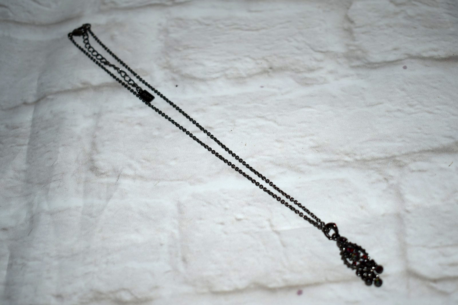 1928 Brand AB Red Rhinestones Necklace 16″ B1