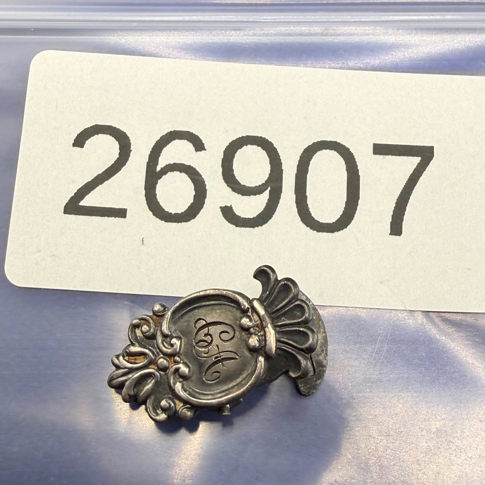 Vintage Watch Fob Clip Sterling Silver Engraved “CA”