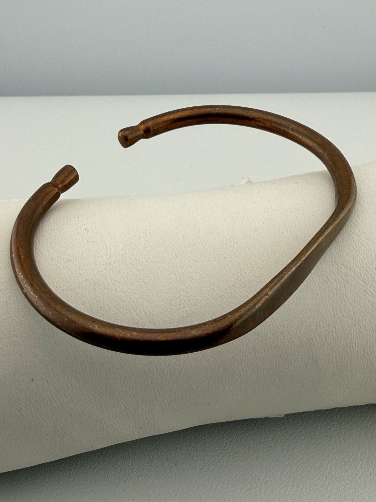 Vintage Copper Open Cuff Bracelet Rustic Patina Heavy Size 7.25