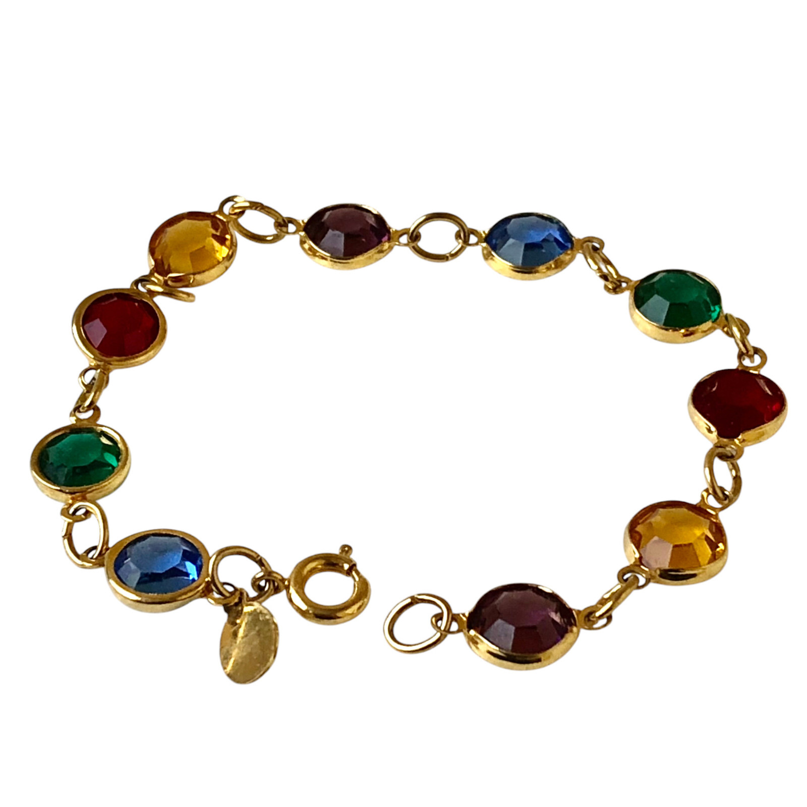 Vintage Genuine Austrian Crystal Bracelet Multi-Colored Made in USA