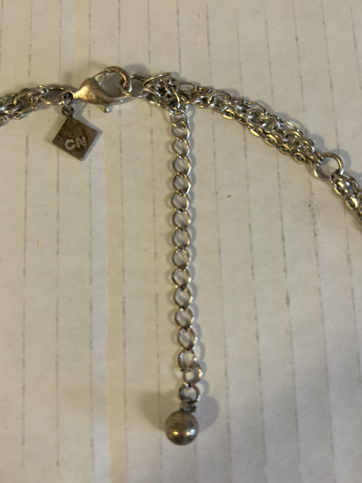 Vintage Silvertone Signed CN Adjustable Necklace