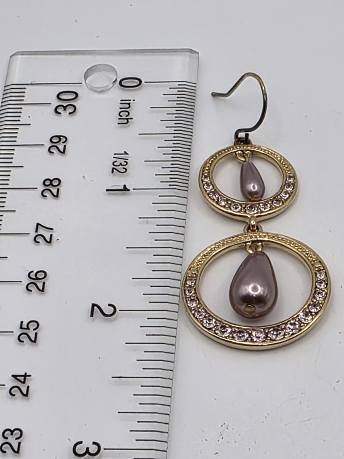 Monet Dangle Drop Gold Tone Beaded Pierced Earrings Never Worn (A)