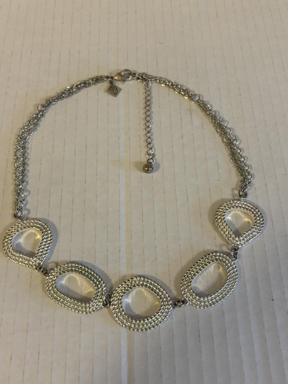 Vintage Silvertone Signed CN Adjustable Necklace