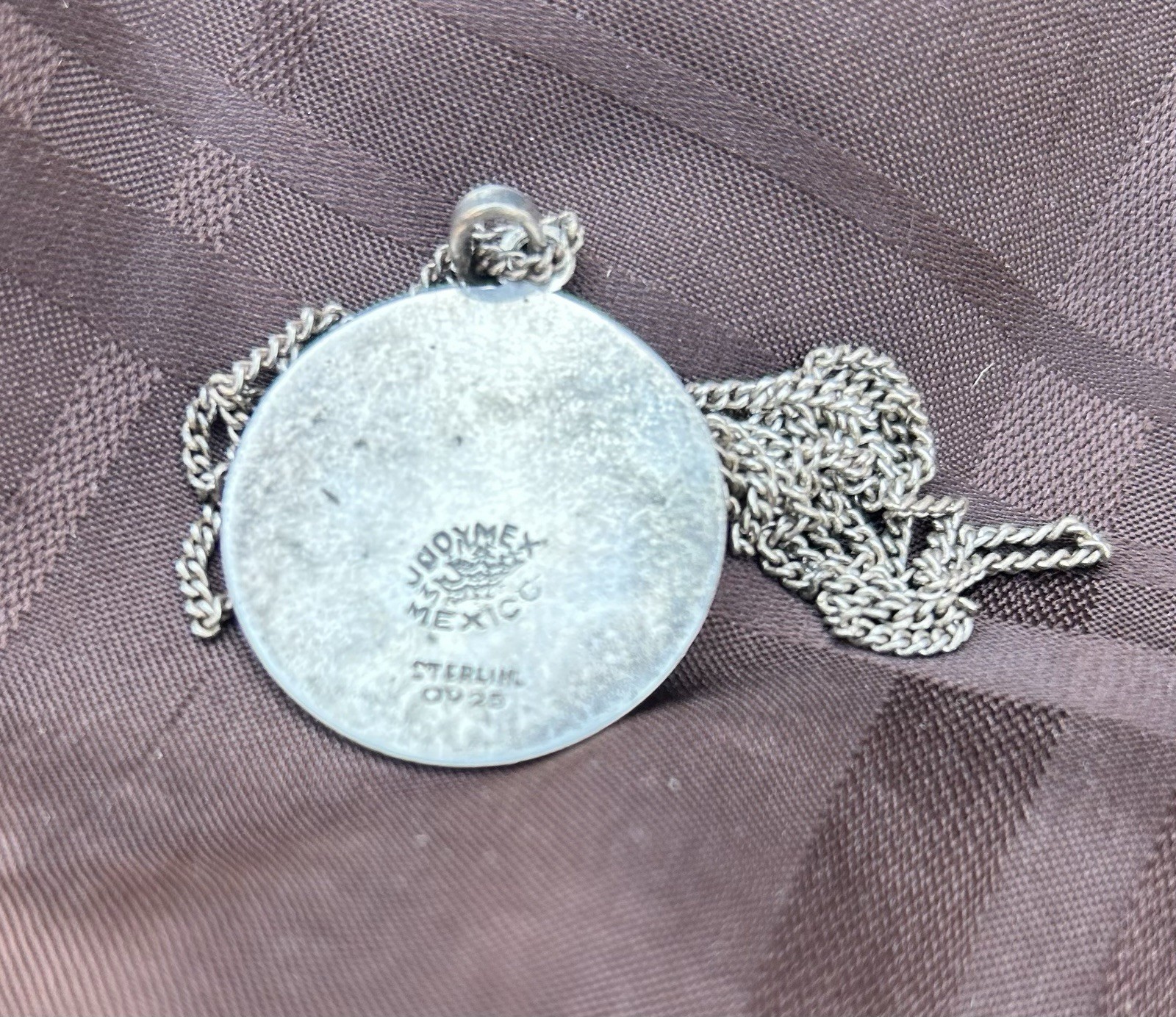 Vintage Mexican Sterling Silver Pendant Necklace .925 Stamped Joy-mex