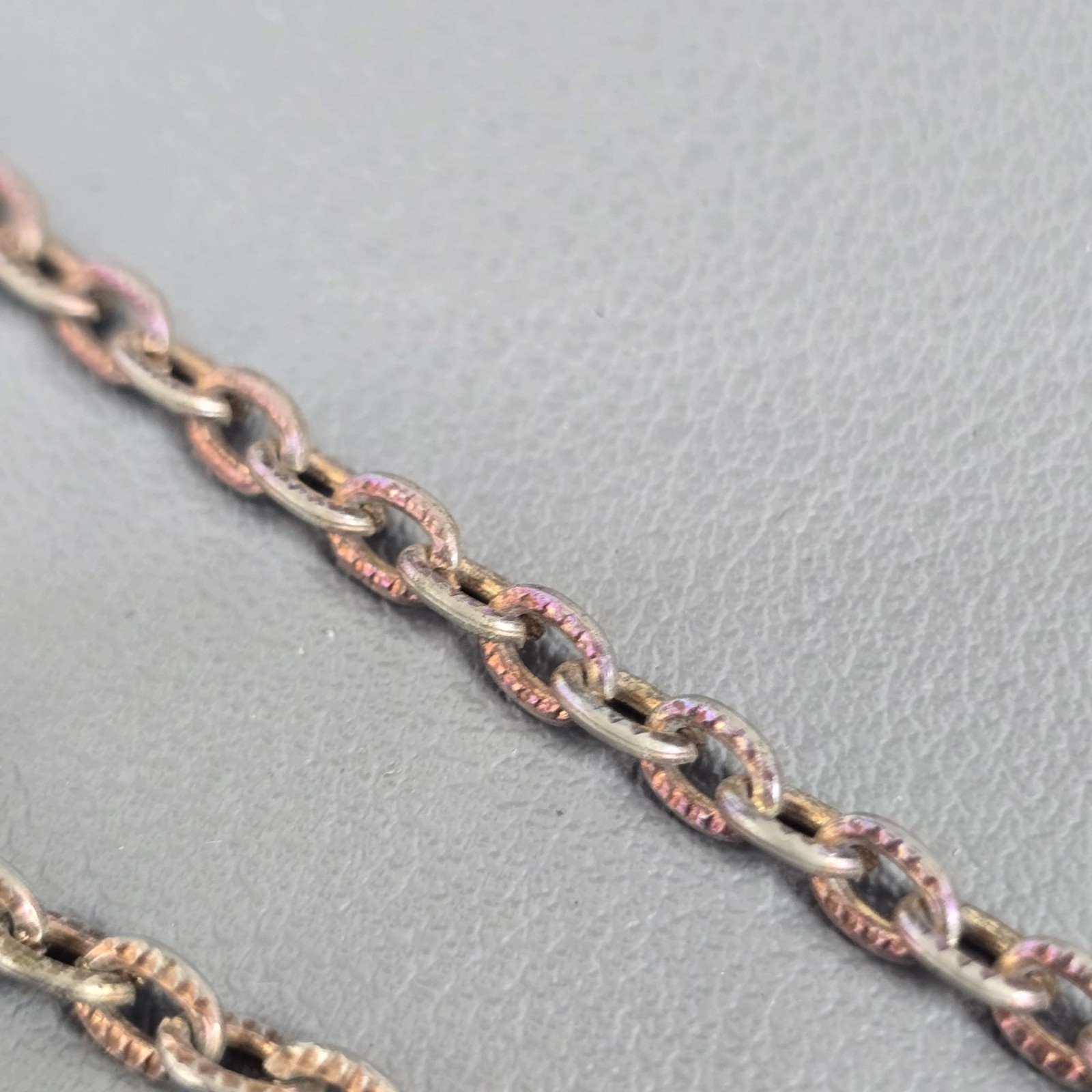 Vintage 19th Century Brass & Iron VR Crown Heart Padlock Pendant Chain Necklace