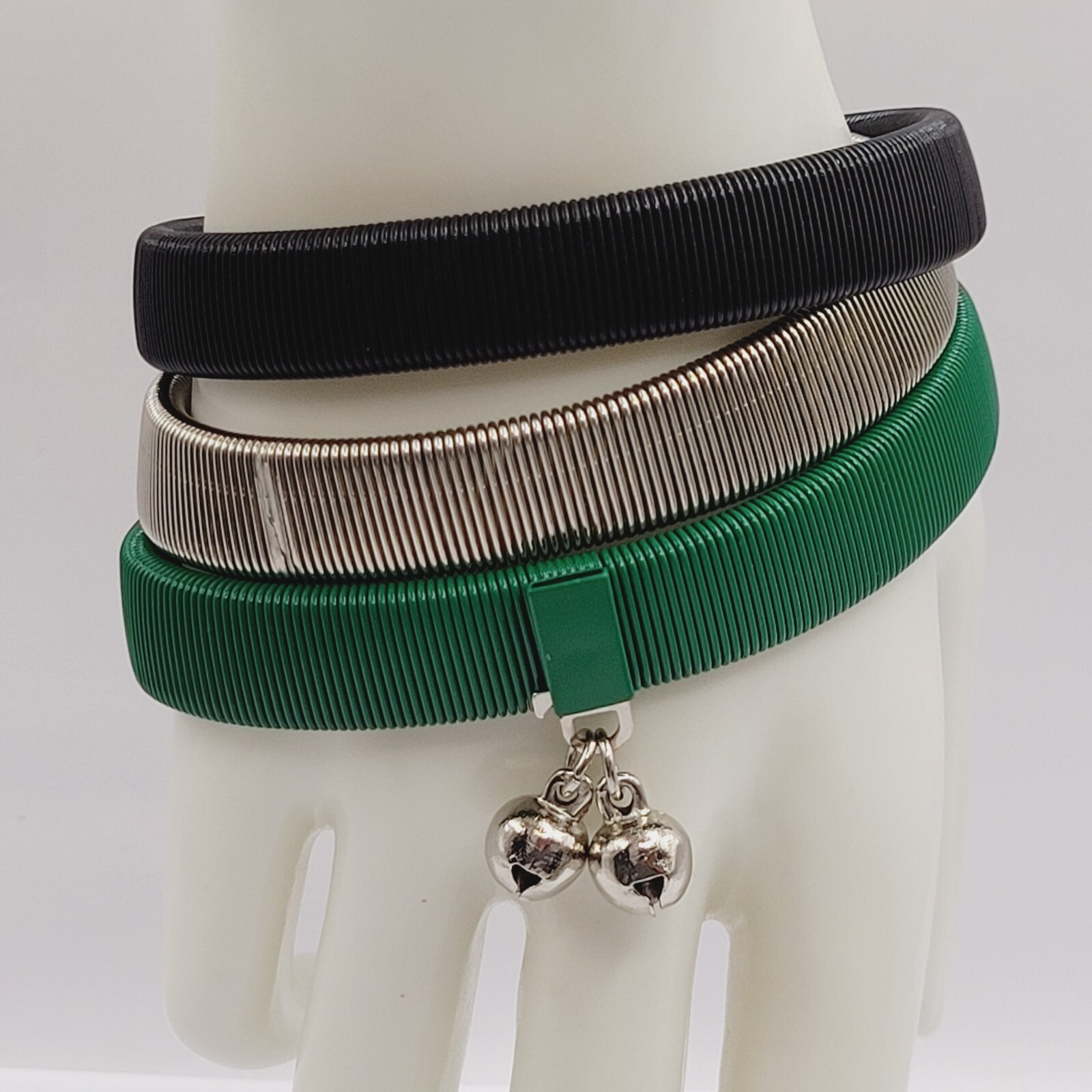 8 Slinky Stretch Coil Shirt Garter Band Style Vintage Bracelet Costume Jewelry
