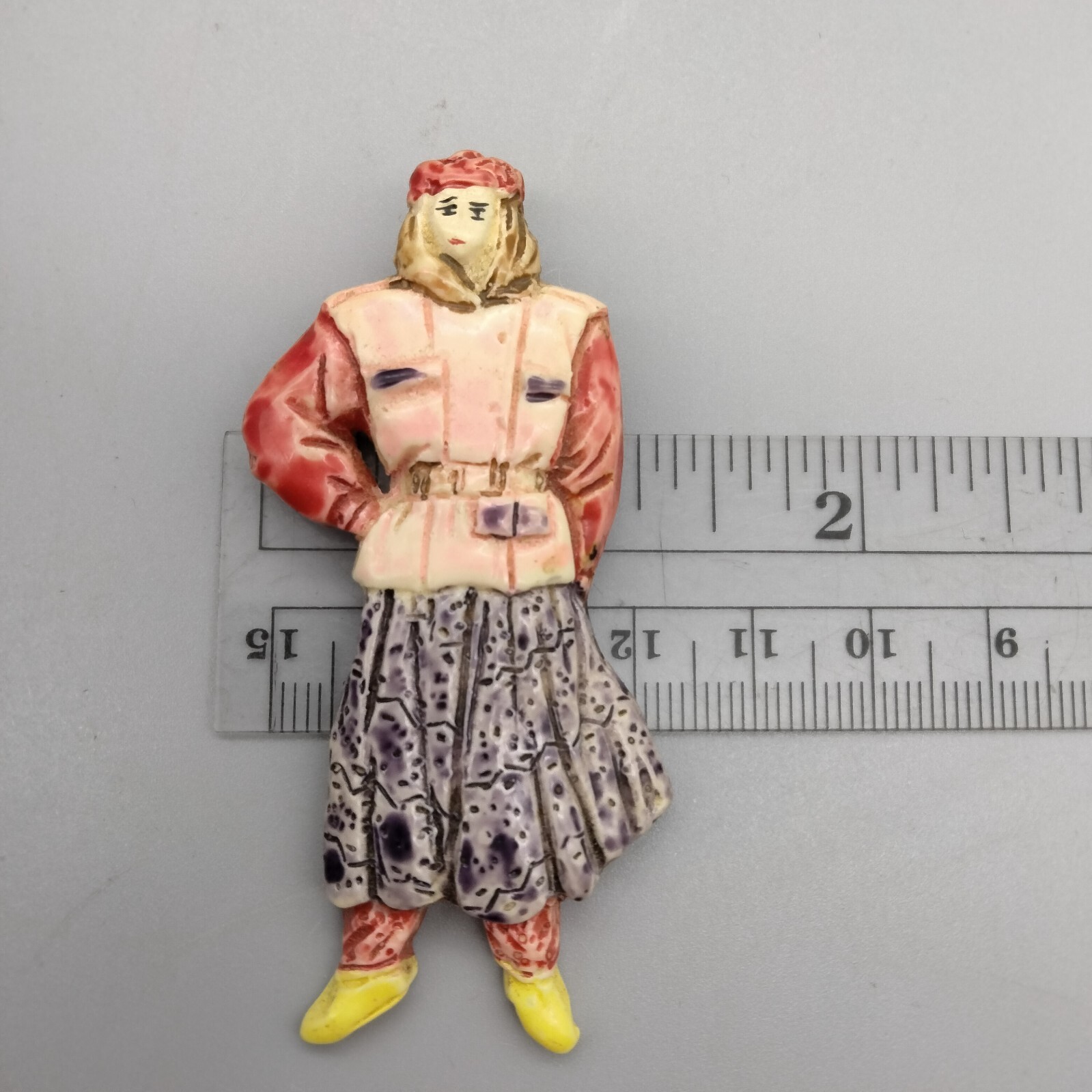 Statement Acrylic Brooch Figural Pin VTG Fashion Totally 80’s Barret Puffy Coat