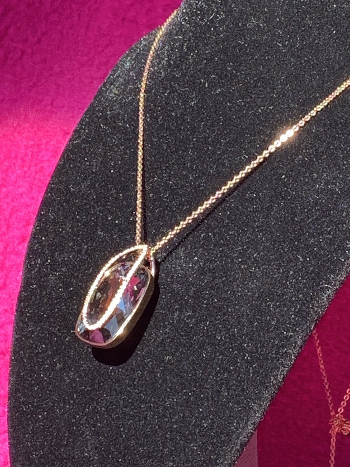 💎RARE – SWAROVSKI (Signed) Stunning “SILVER NIGHT” Pendant Necklace Rose Gold💎