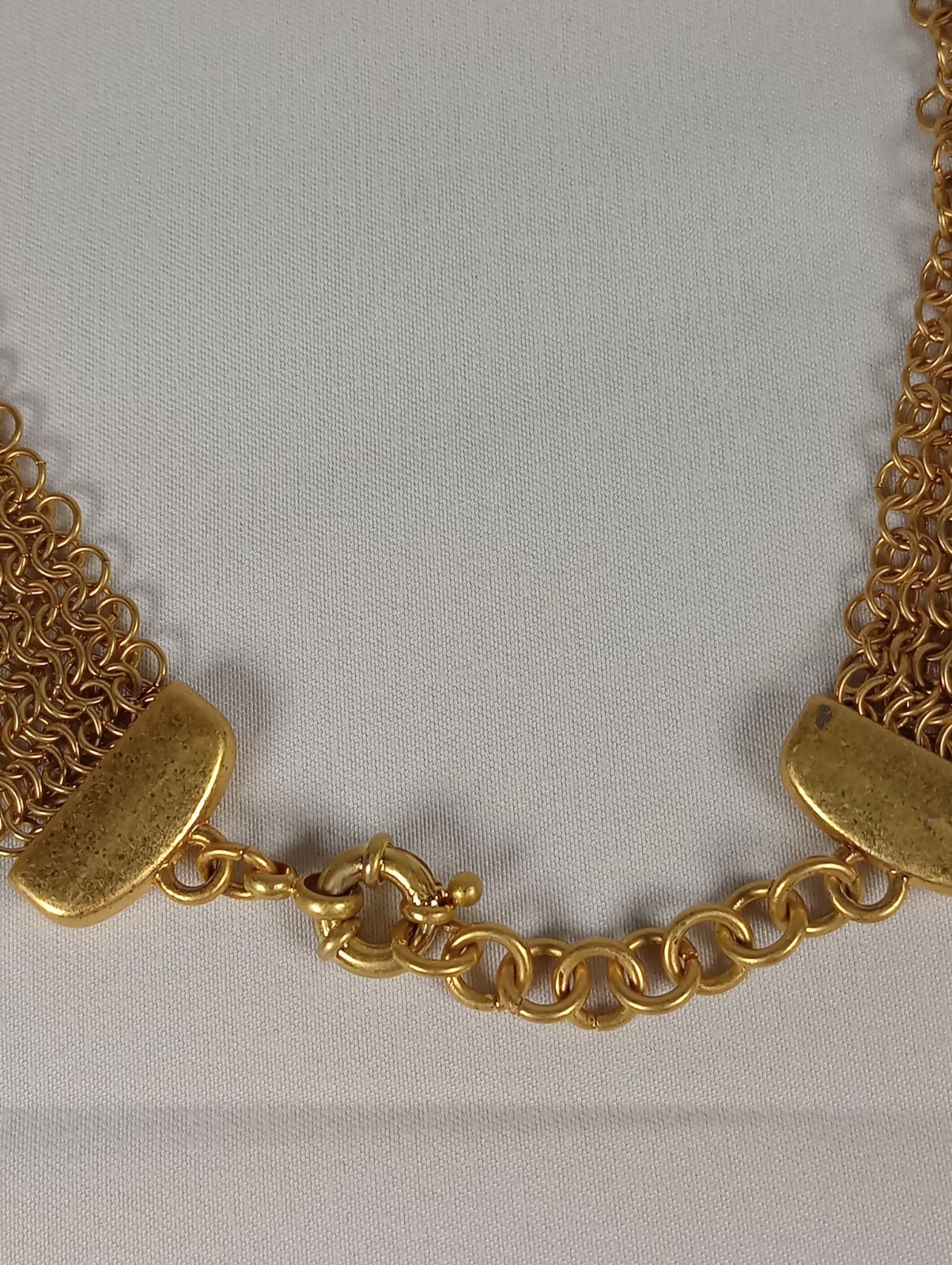 Vintage Gold Tone Mesh Convertible Necklace Bracelet Set Modular Jewelry