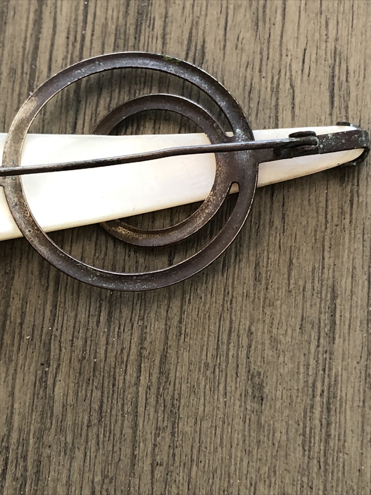 Vintage Antique Silver Brooch Pin Unknown Metal/Stone No Hallmarks Mid Century