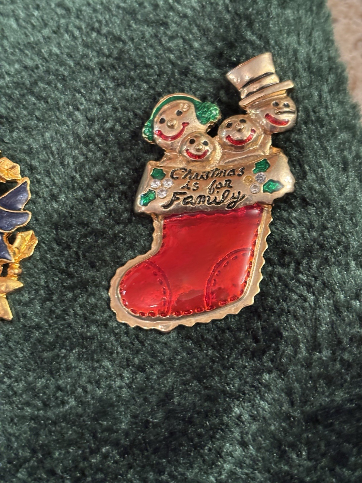 Vtg Collection Of 9 Christmas Pin/Brooches Gold Plate Enamel Fun World Plastic