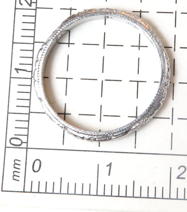Rare Antique Platinum Diamond Vow Ring “Until Death Do Us Part” Size 5.5 UK-K1/2