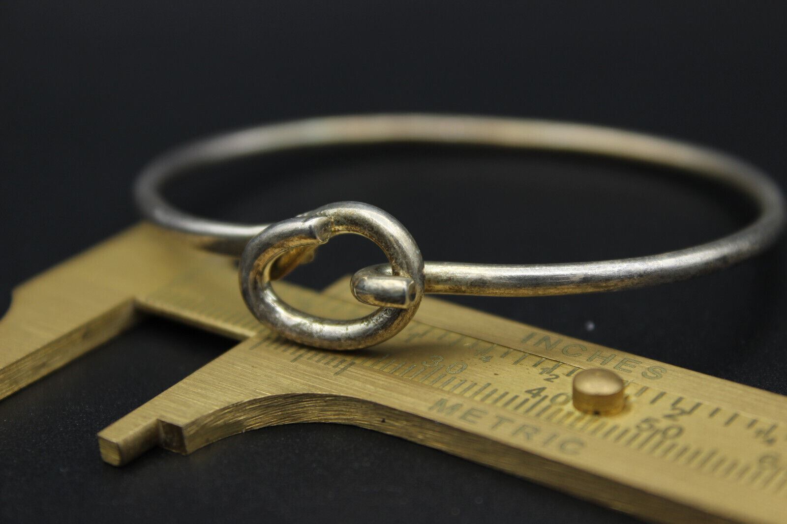 Solid Plain Bold Round Mexio Vintage 925 Sterling Silver Women’s Bangle Bracelet
